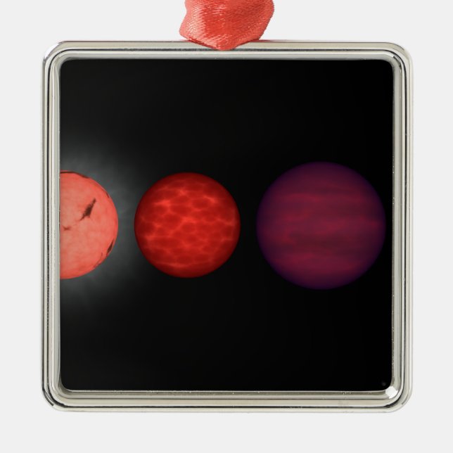 An artist's rendition comparing brown dwarfs metal ornament (Front)