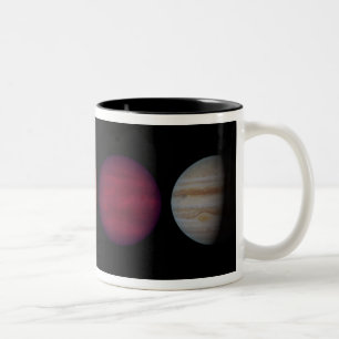 An artist's rendition comparing brown dwarfs Two-Tone coffee mug