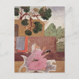 An ascetic on a tigerskin postcard