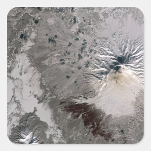 An ash rich plume rises square sticker