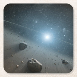 An Asteroid Belt Around The Bright Star Vega. Square Paper Coaster
