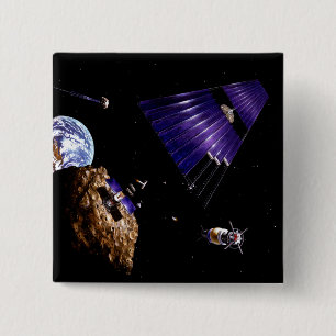An asteroid mining mission 2 inch square button