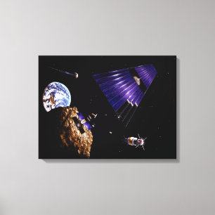 An asteroid mining mission canvas print