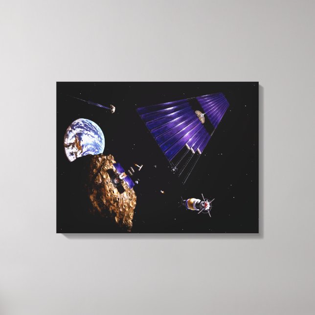 An asteroid mining mission canvas print (Front)