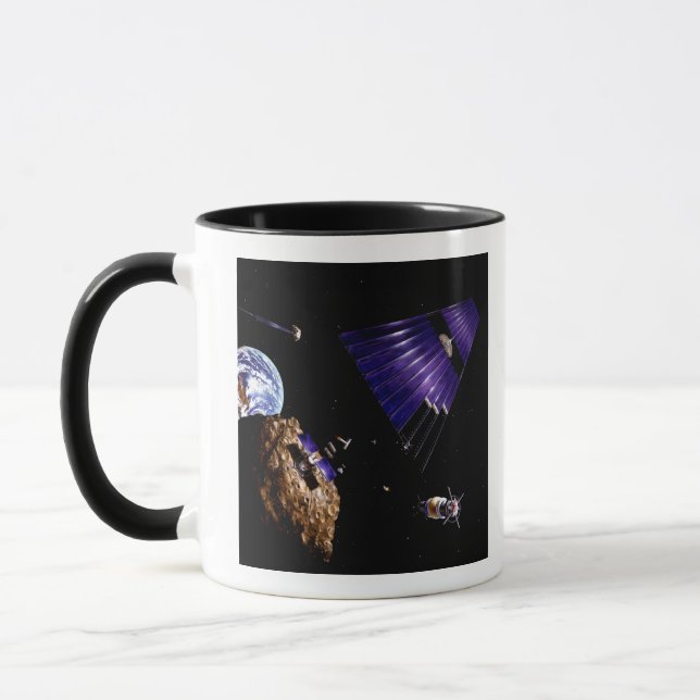 An asteroid mining mission mug (Left)