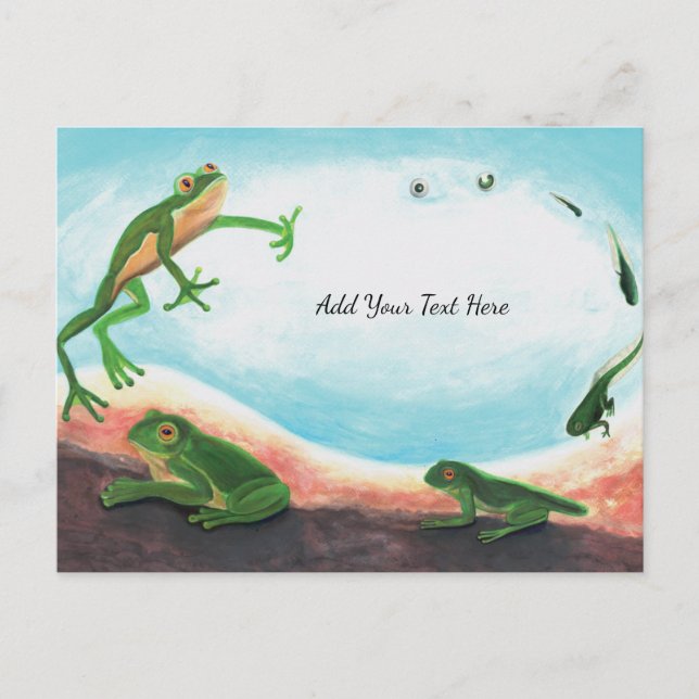  An astonishing life cycle of a frog Customizable Invitation Postcard (Front)