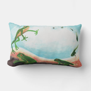 An astonishing life cycle of a frog Lumbar Pillow