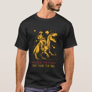 An Astronaut on a Space Mission Controls a T-Rex D T-Shirt