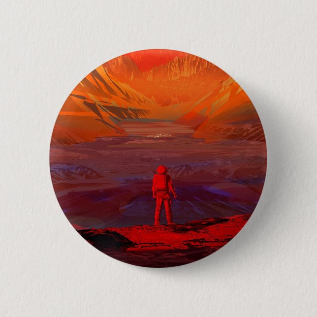 An Astronaut On Mars 2 Inch Round Button (Front)