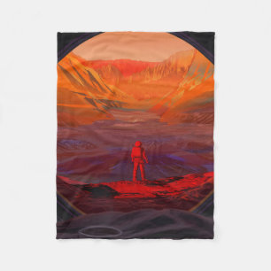 An Astronaut On Mars Fleece Blanket