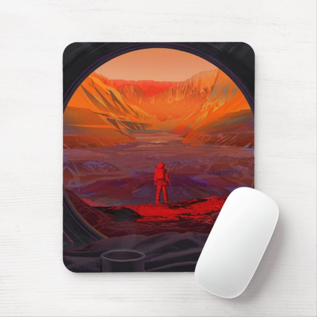 An Astronaut On Mars Mouse Pad (With Mouse)