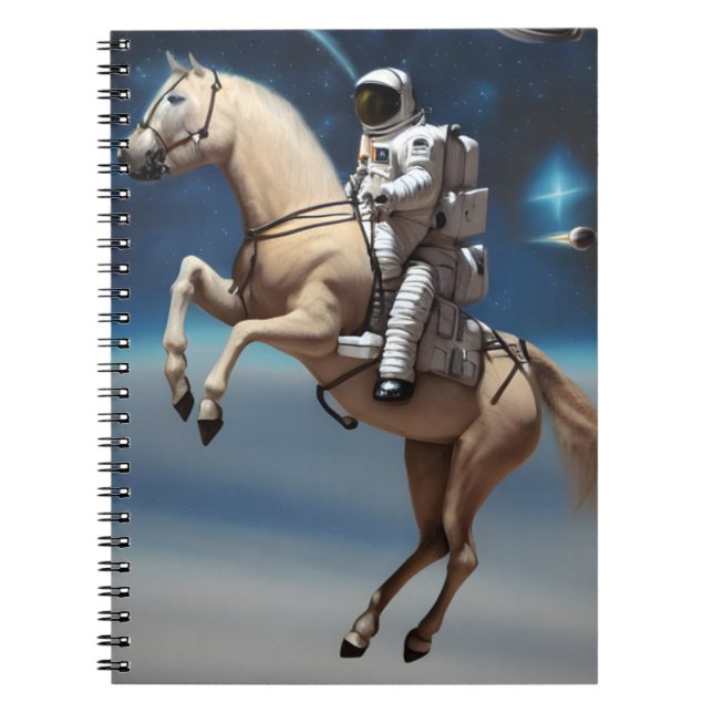 An Astronaut Riding a Horse in Space  Notebook (Front)