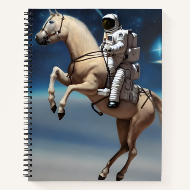 An Astronaut Riding a Horse in Space  Notebook (Front)