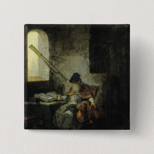 An Astronomer 2 Inch Square Button (Front)