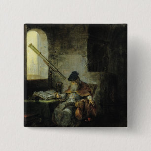 An Astronomer 2 Inch Square Button