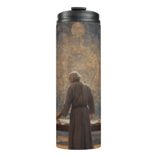an astronomer clad in heavy feature rich robes thermal tumbler