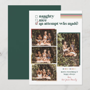 An Attempt Was Made   Modern Christmas Photo Card