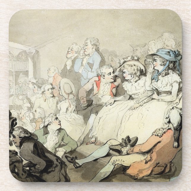 An Audience Watching a Play, c.1785 (pen and ink a Coaster (Front)