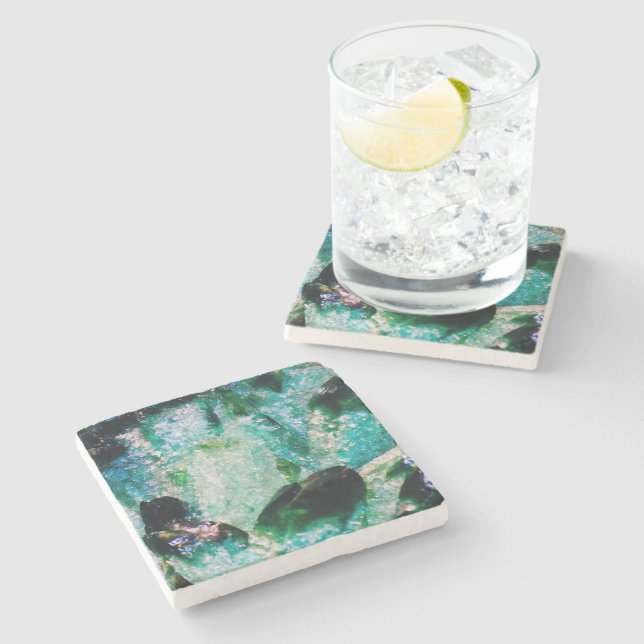 An Aura of Emeralds Stone Coaster (Side)