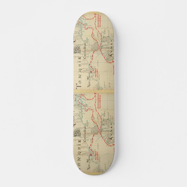 An Authentic 1690 Pirate Map (with embellishments) Skateboard (Front)