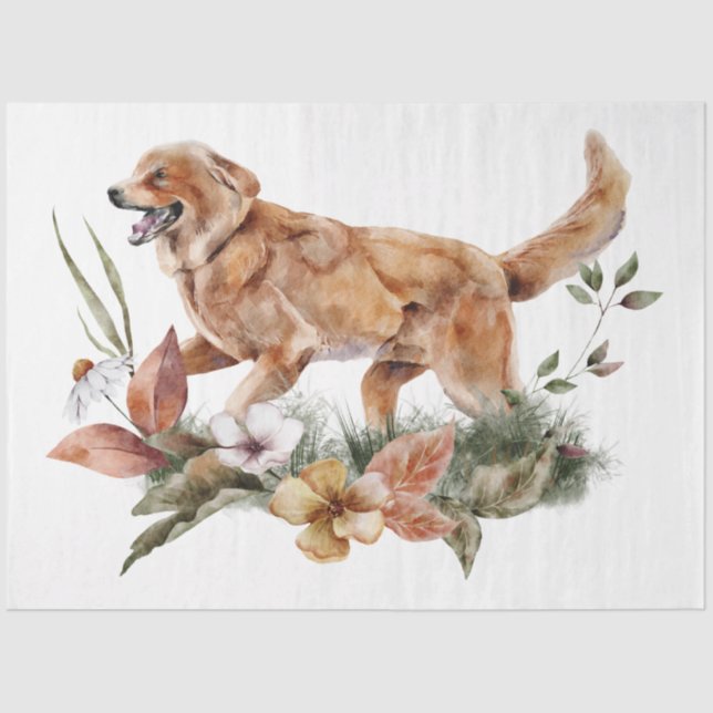 An Autumn Animal and Floral Series Design 24 Tissue Paper (Front)
