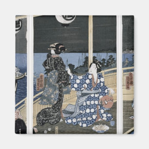 An Autumn Moon over Fukagawa Magnet