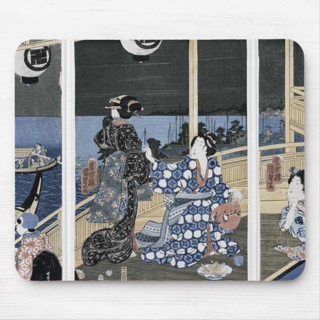 An Autumn Moon over Fukagawa Mouse Pad (Front)