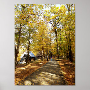 An autumn walk through the park poster
