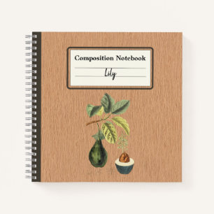 An Avocado on a Branch Personalized Composition Notebook