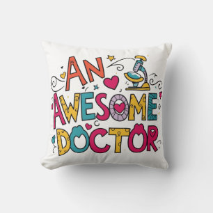 An awesome doctor  throw pillow