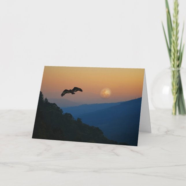 An eagles ascent at fullmoon card (Front)