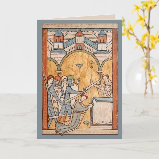 An Early Martyrdom of St. Thomas Becket in Art Card (Yellow Flower)