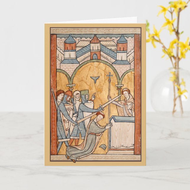 An Early Martyrdom of St. Thomas Becket in Art Card (Yellow Flower)