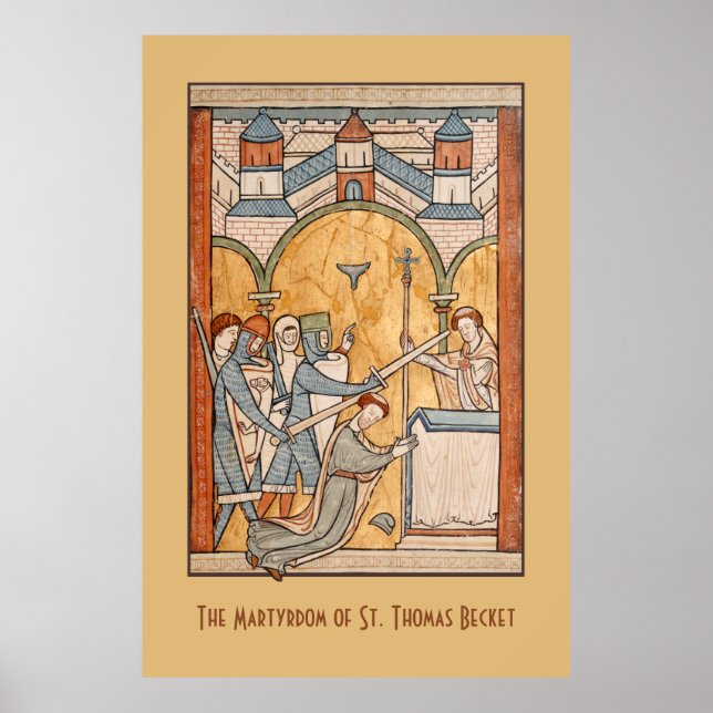 An Early Martyrdom of St. Thomas Becket in Art Poster (Front)