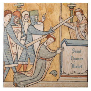 An Early Martyrdom of St. Thomas Becket in Art Tile