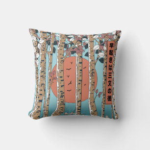 An early riser gains three measures of luck throw pillow