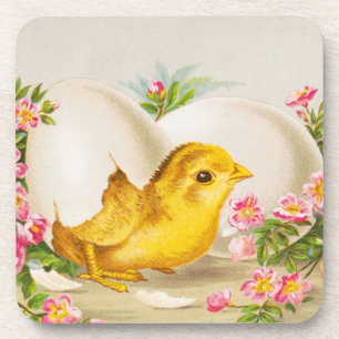 "An Easter Offering" Vintage VIctorian Card, 1884 Coaster