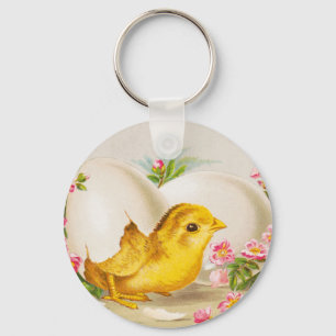 "An Easter Offering" Vintage VIctorian Card, 1884 Keychain