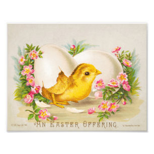 "An Easter Offering" Vintage VIctorian Card, 1884 Photo Print