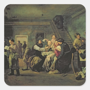An Eating House, 1859 Square Sticker
