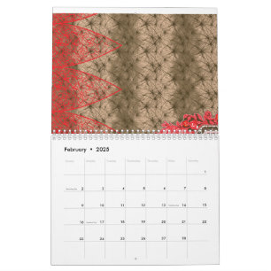 An elaborate motif characterized by vibrant red an calendar