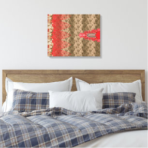 An elaborate motif characterized by vibrant red an canvas print