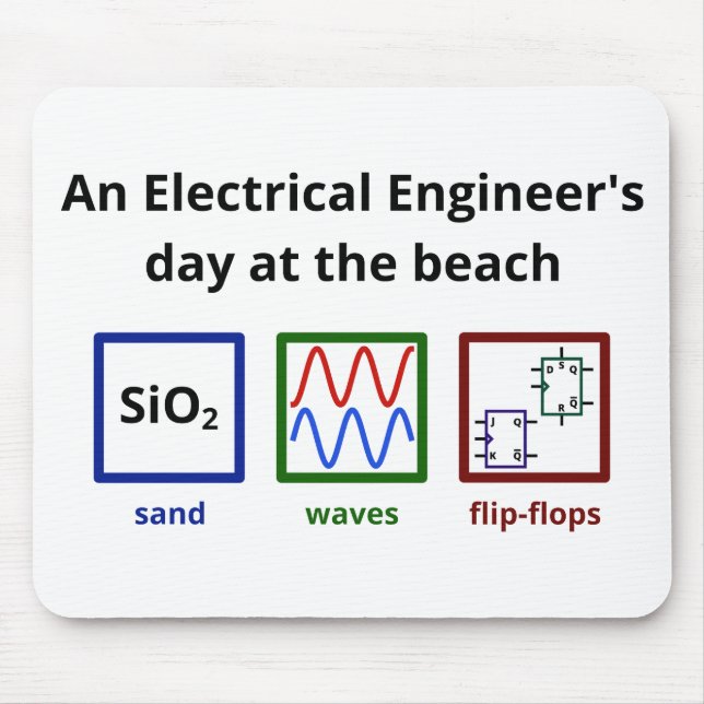 An Electrical Engineer's day at the beach Mouse Pad (Front)