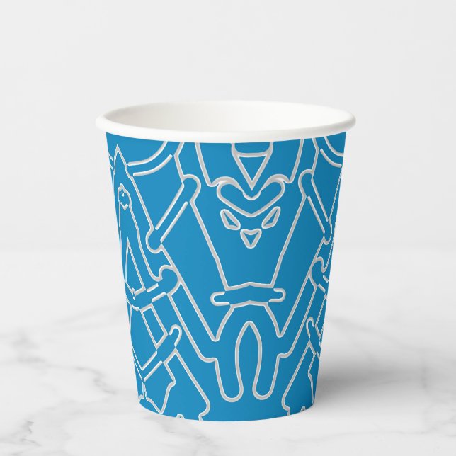 An elegant blue colour Paper Cup design (Front)