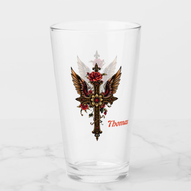 An elegant cross glass (Front)
