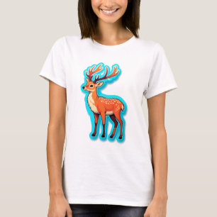 An elegant deer glowing softly in an enchanted woo T-Shirt