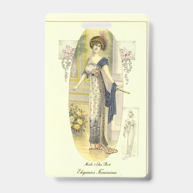 An elegant Fashion Plate Personalized Bookmark  Badge (Front)