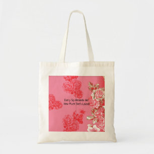 An elegant floral arrangement in pink and gold, pr tote bag