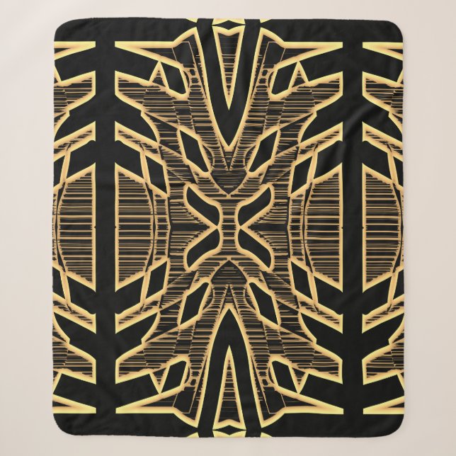 An elegant geometric fabric texture, Sherpa Blanke Blanket (Front)