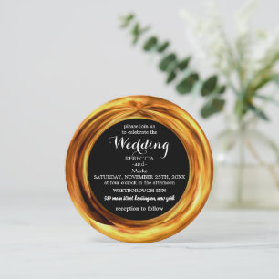 An elegant gold ring invitation